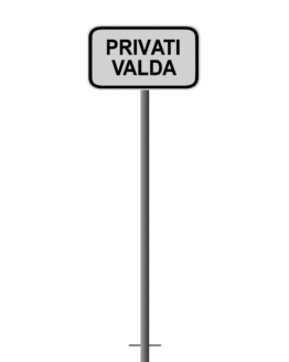 Įbetonuojamas Ženklas "Privati Valda"