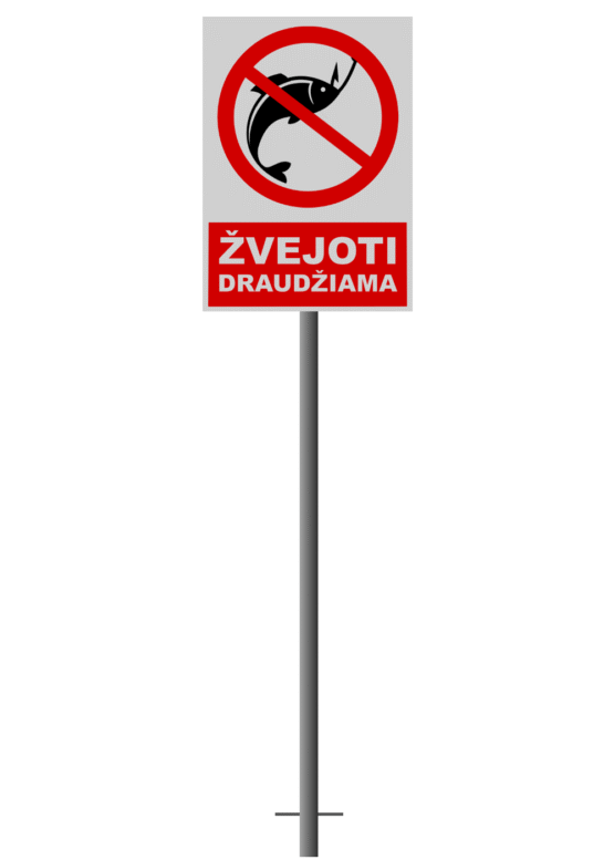 Įbetonuojamas Ženklas "Žvejoti Draudžiama"