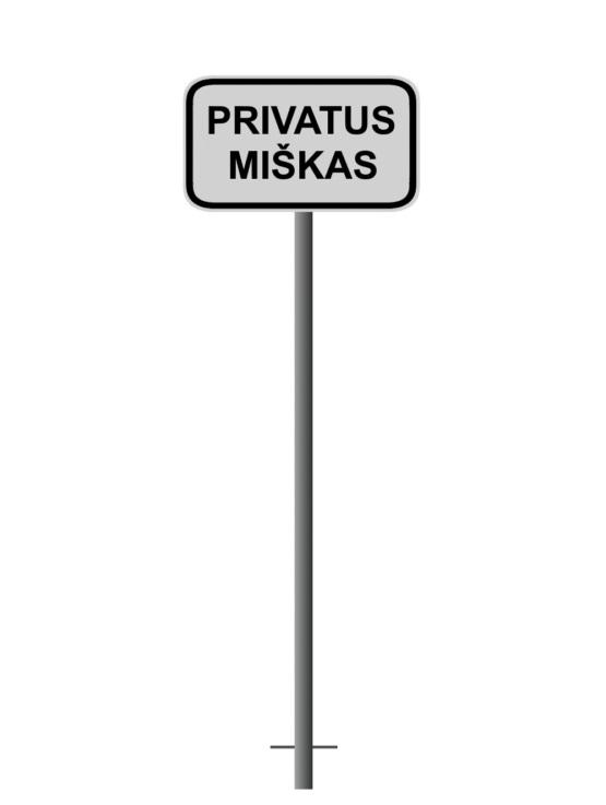 Įbetonuojamas Ženklas "Privatus Miškas"