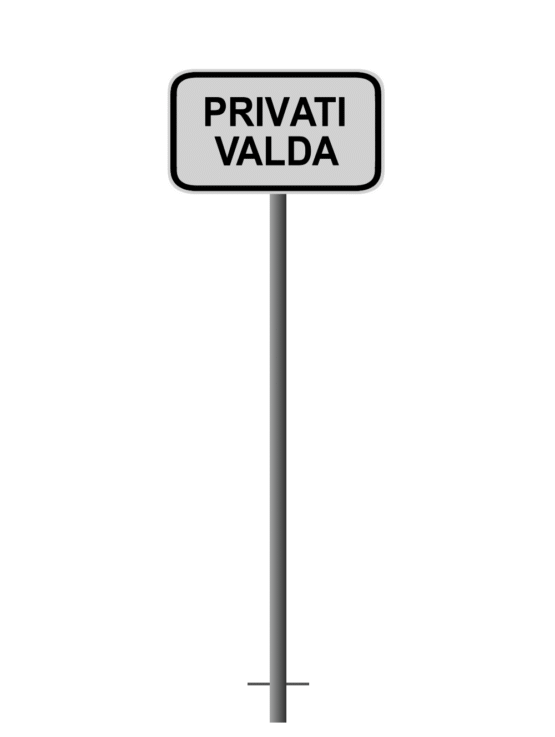 Įbetonuojamas Ženklas "Privati Valda"