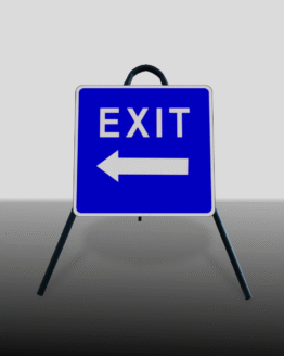 Pastatomas Trikojis Kelio Ženklas - "EXIT" kairė