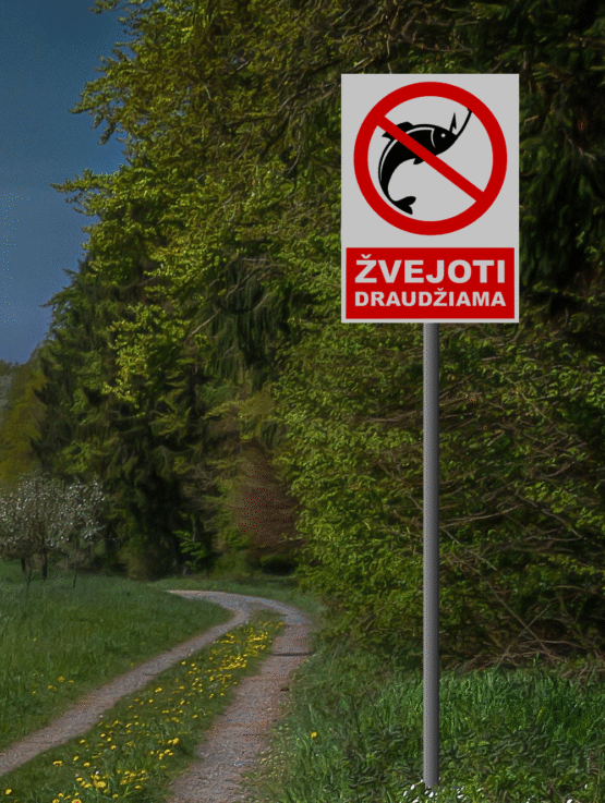Įbetonuojamas Ženklas "Žvejoti Draudžiama"