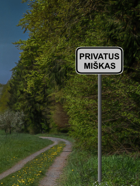 Įbetonuojamas Ženklas "Privatus Miškas"