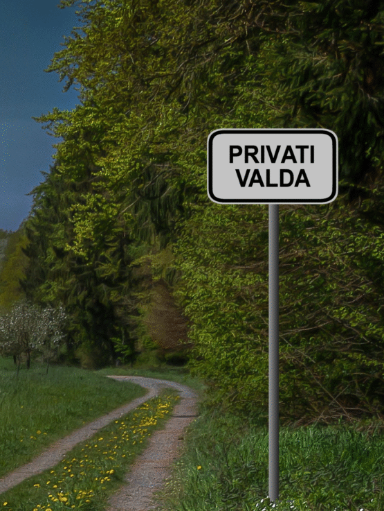 Įbetonuojamas Ženklas "Privati Valda"