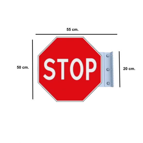 Ženklas "STOP" tvirtinamas
