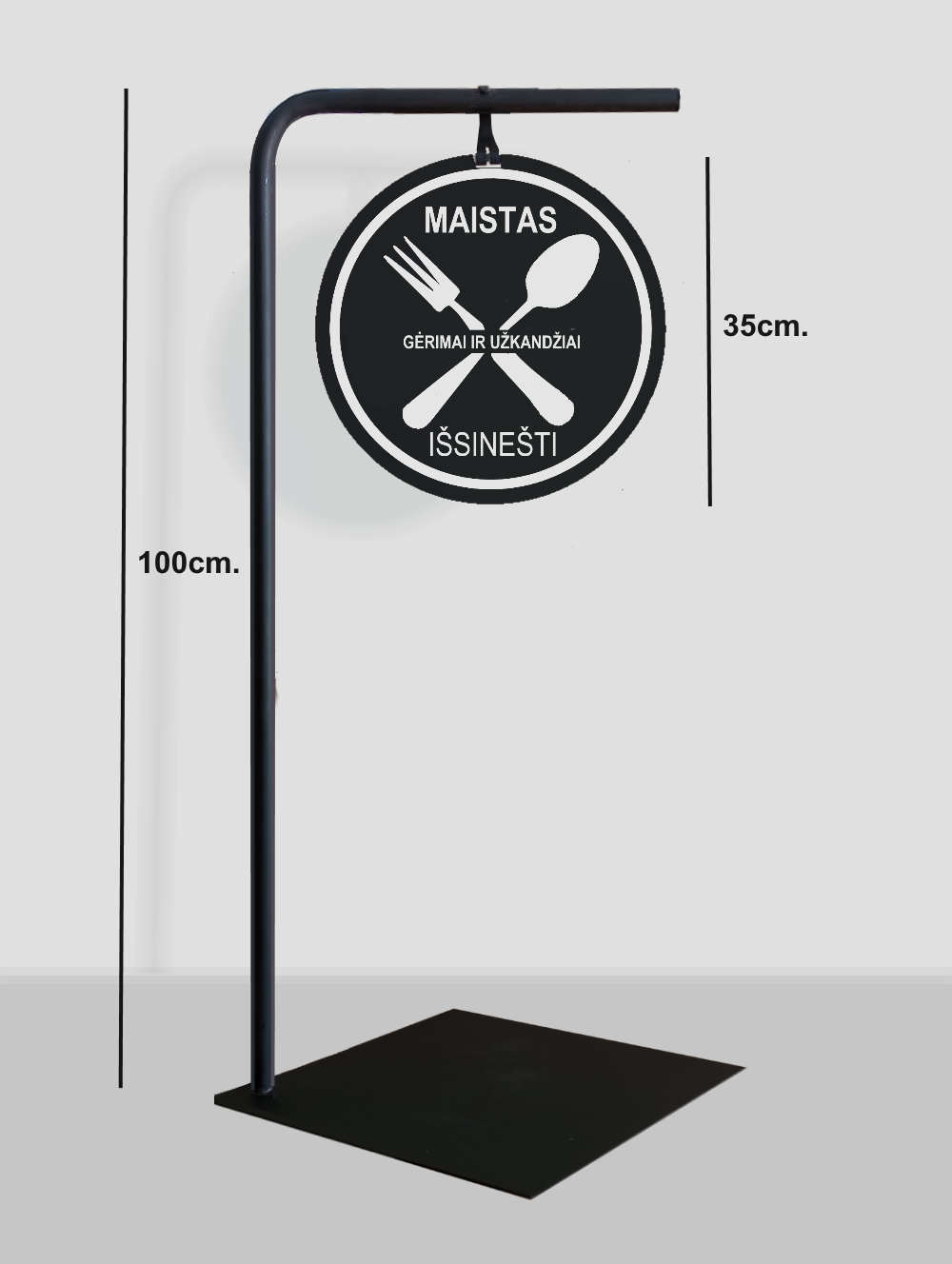Pastatomas Ženklas Informacinis Stendas "Maistas Išsinešti"