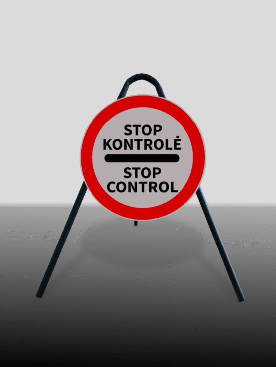 Pastatomas Trikojis Kelio Ženklas - "Stop Kontrolė"