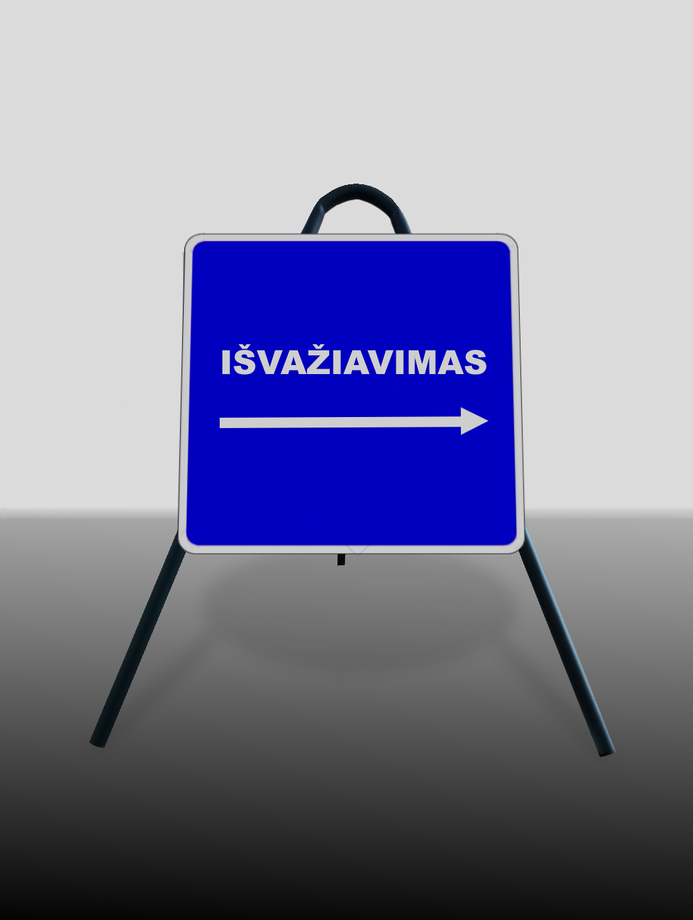 Pastatomas Trikojis Kelio Ženklas - "Išvažiavimas" dešinė
