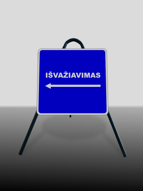 Pastatomas Trikojis Kelio Ženklas - "Išvažiavimas" kairė