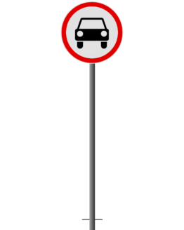 Įbetonuojamas Ženklas "Motorinių Transporto Priemonių Eismas Draudžiamas"