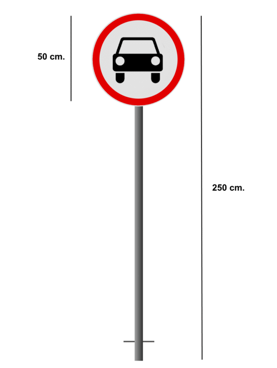Įbetonuojamas Ženklas "Motorinių Transporto Priemonių Eismas Draudžiamas"