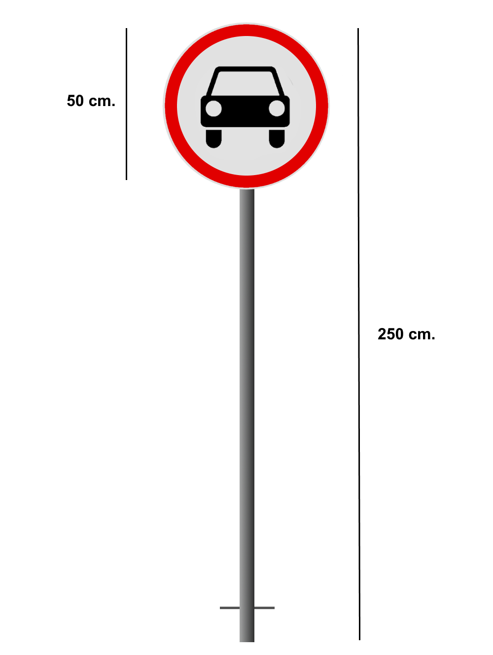 Įbetonuojamas Ženklas "Motorinių Transporto Priemonių Eismas Draudžiamas"