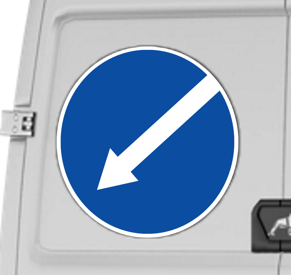 Magnetinis, šviesą atspindintis, atšvaitinis ženklas "Rodyklė"