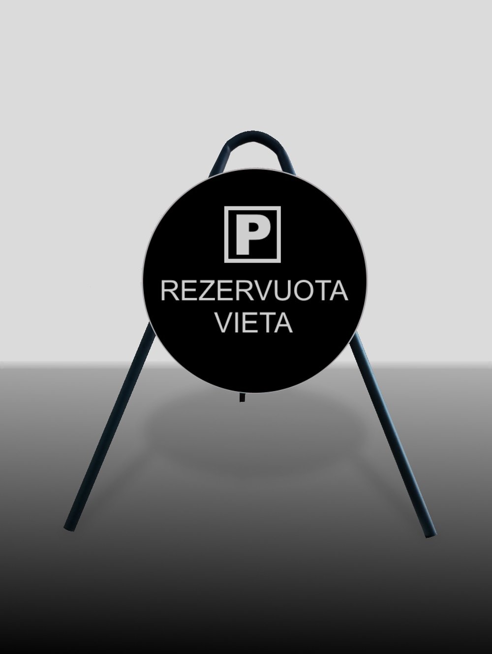 Pastatomas sulankstomas trikojis ženklas "Rezervuota Vieta"