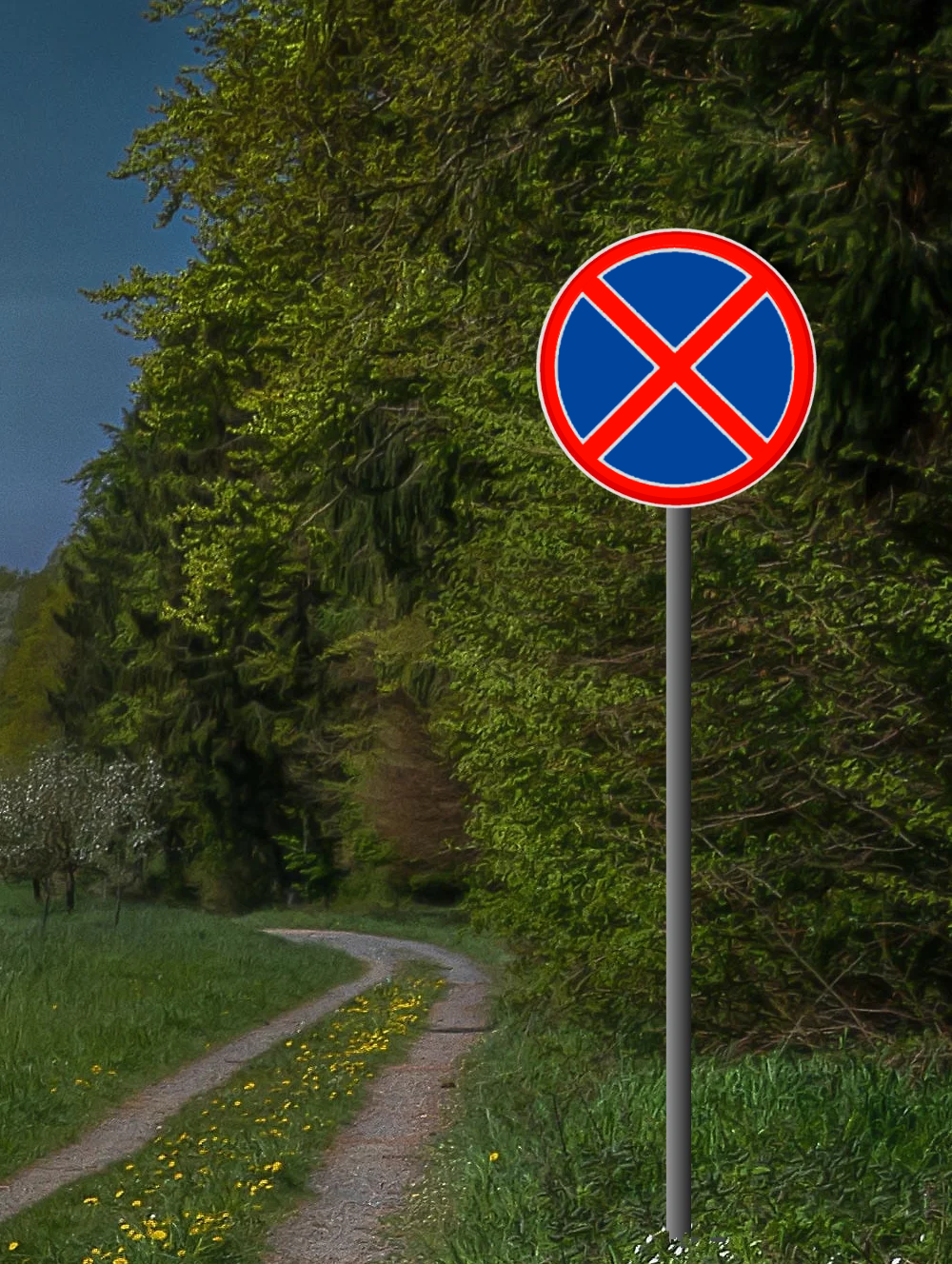 Įbetonuojamas Ženklas "Sustoti ir stovėti draudžiama"